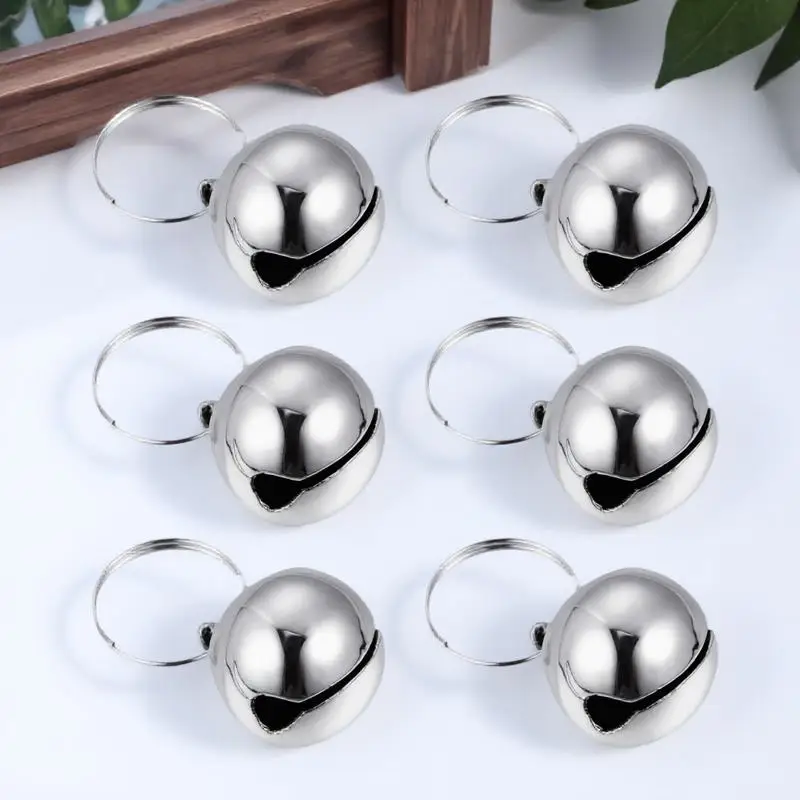 

6Pcs Pet Bells Copper Collar Pendant Durable Metal Rings Easy on Off Dog Cat Accessory Excellent Sound Pet Bells