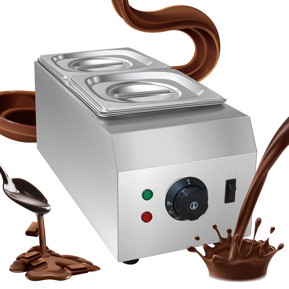 Pote de derretimento de chocolate 2 tanques comercial máquina de têmpera de chocolate pote de têmpera de chocolate 1000w pote de derretimento de chocolate elétrico