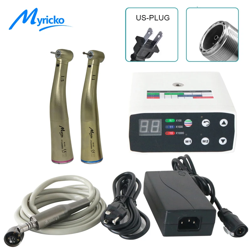 

Dental Brushless LED Electric MicroMotor 1:5/1:1 Fiber Optic Contra Angle Handpieces Dentistry Equipment