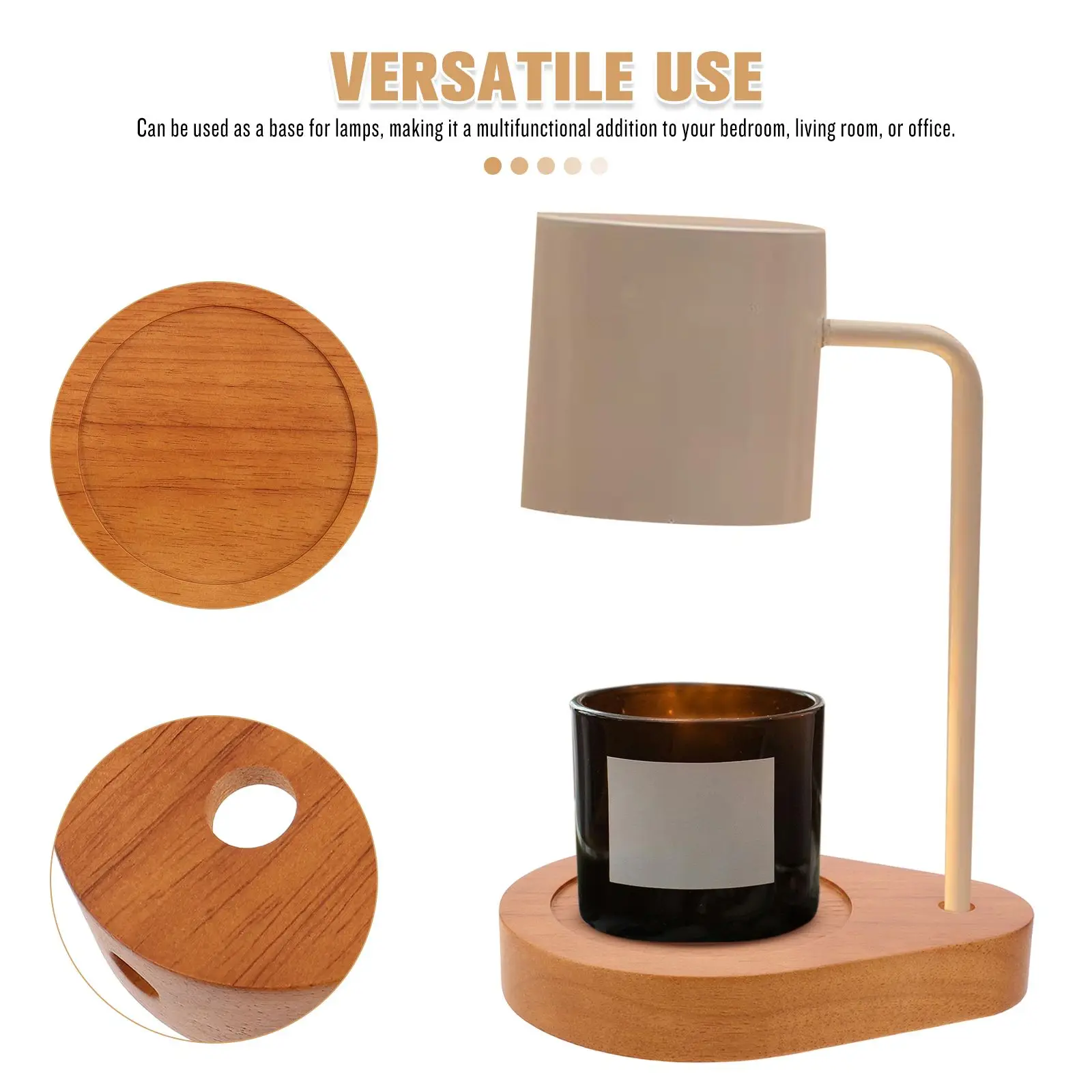 Solid Wood Desk Lamp Base Drop-shaped Table Wooden Bases LED Light Display Natural