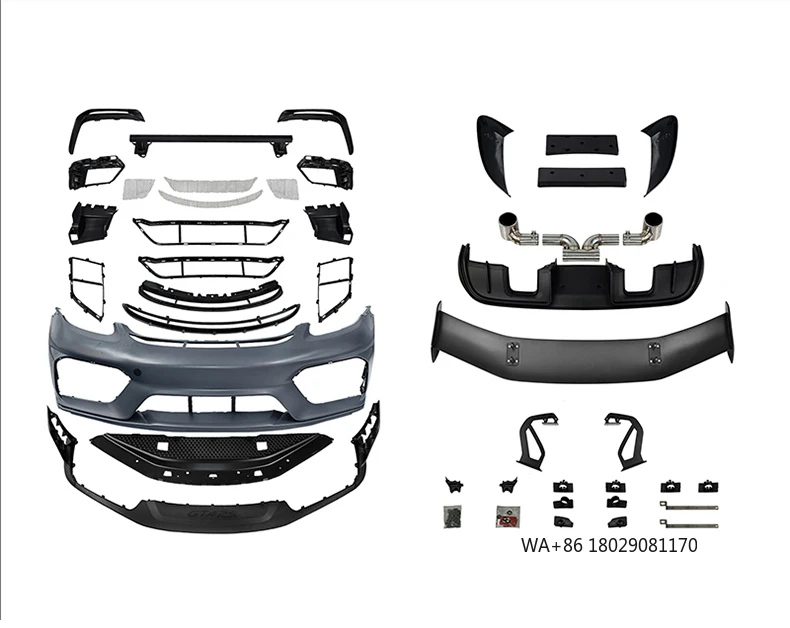 

Для 718 RS стиль передние обвесы спойлер автомобильная решетка 2017-2023 718 982 Boxster PP обновление противотуманных фар