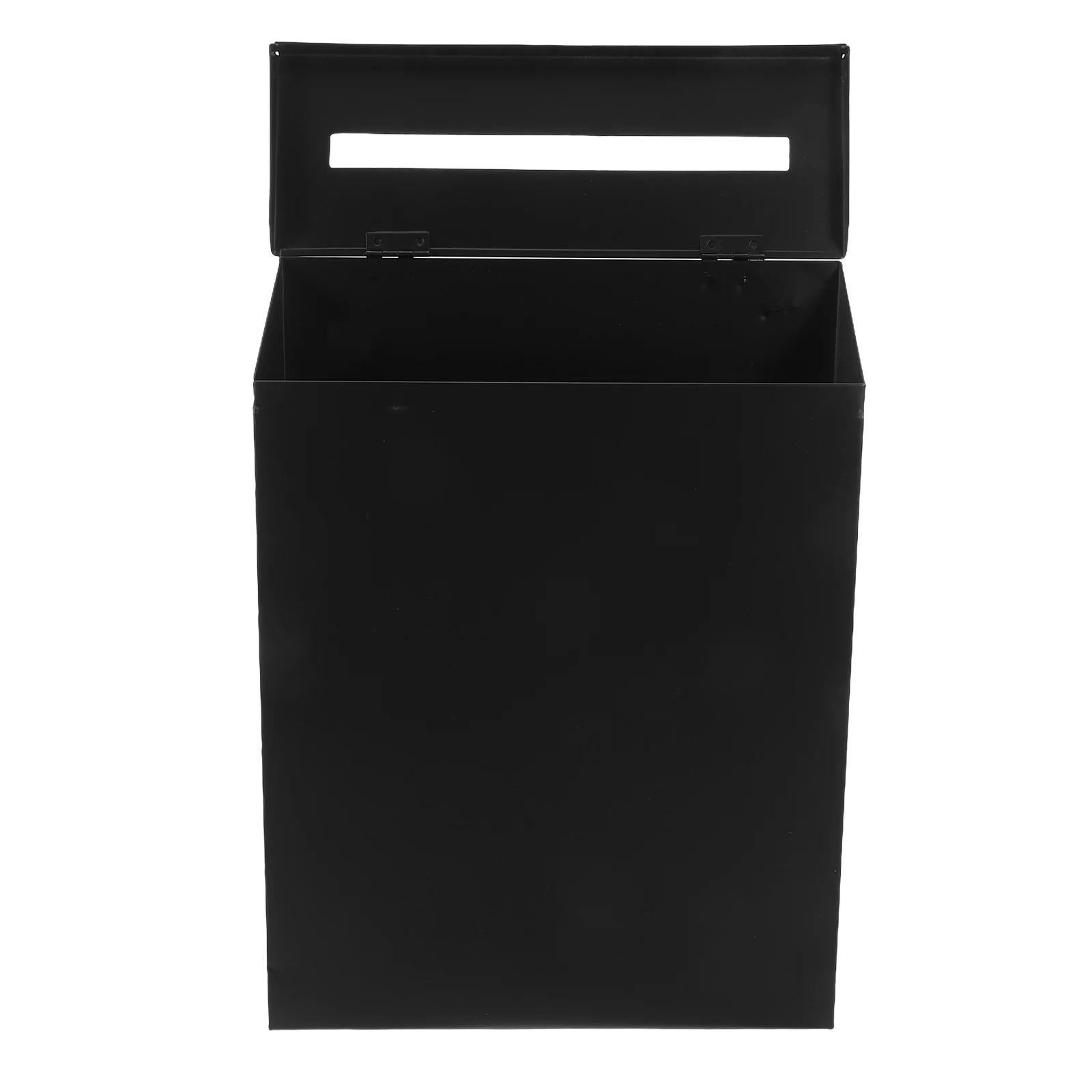 Buzón de sugerencias de hierro negro para montar en la pared, caja de depósito para oficina, votación, comentarios anónimos, buzón de metal rústico con ranura para cartas