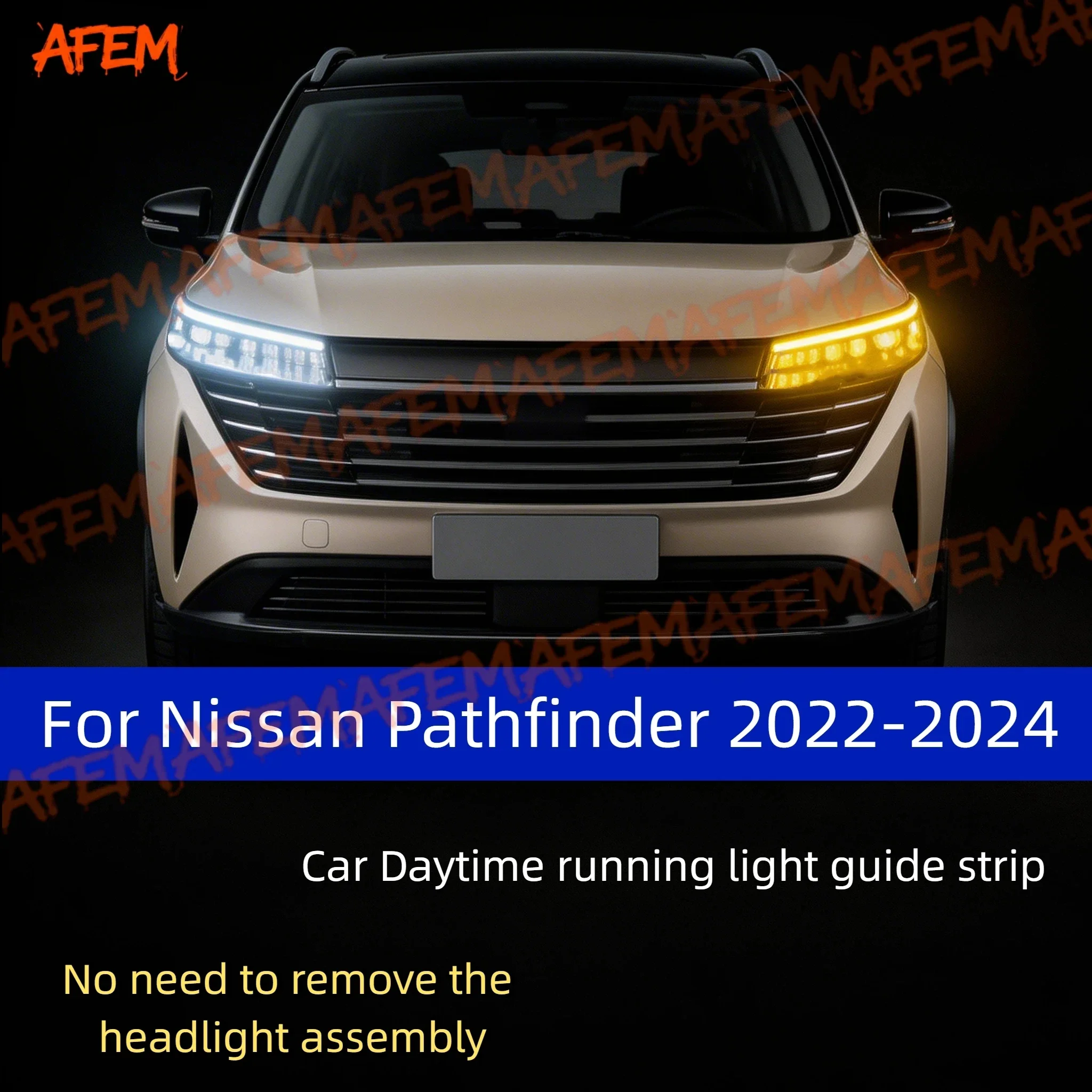 

Car DRL Daytime Running Light Start Scan Style Sequential Flowing Turn Signal Light Ultra-Thin LED For Nissan Pathfinder 22-24