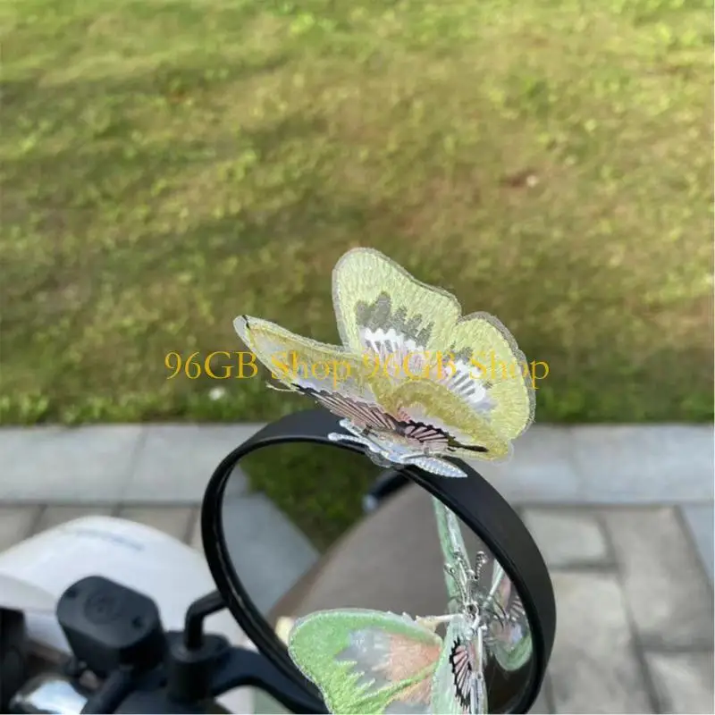 96GB Interactive Wind Responsive Dancing Butterfly Dashboard Ornament With Crystal Wing Safe Rounded Edges ABS Car Interior