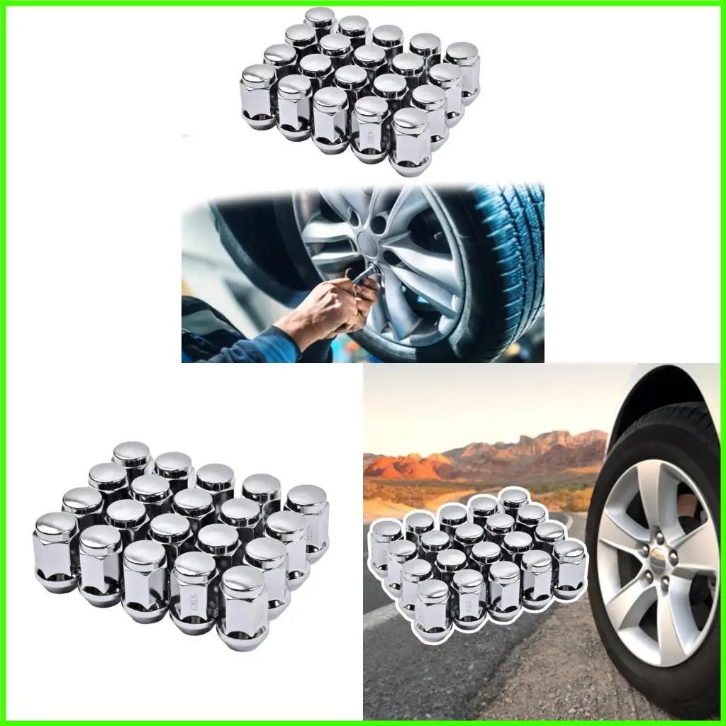 

Easy to Install Closed End Bulge Acorn Lug Nut M12x1.5 Bulge Acorn Lug for Aftermarket and Factory 20Pcs