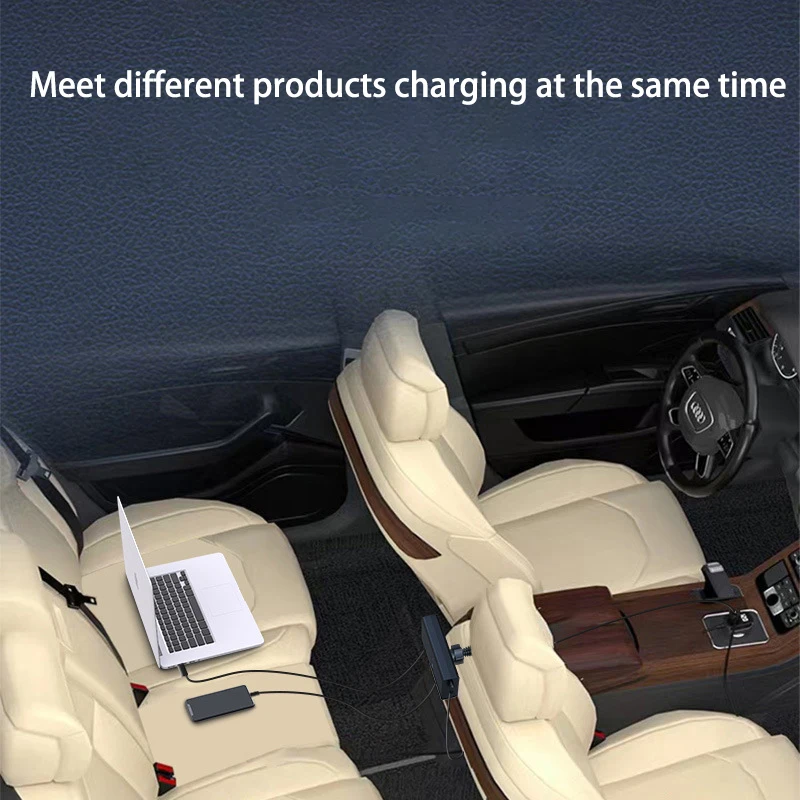Multifunctional Car Phone Charger Car Rear Seats Retractable Quick USB Charger for iPhone Xiaomi Huawei