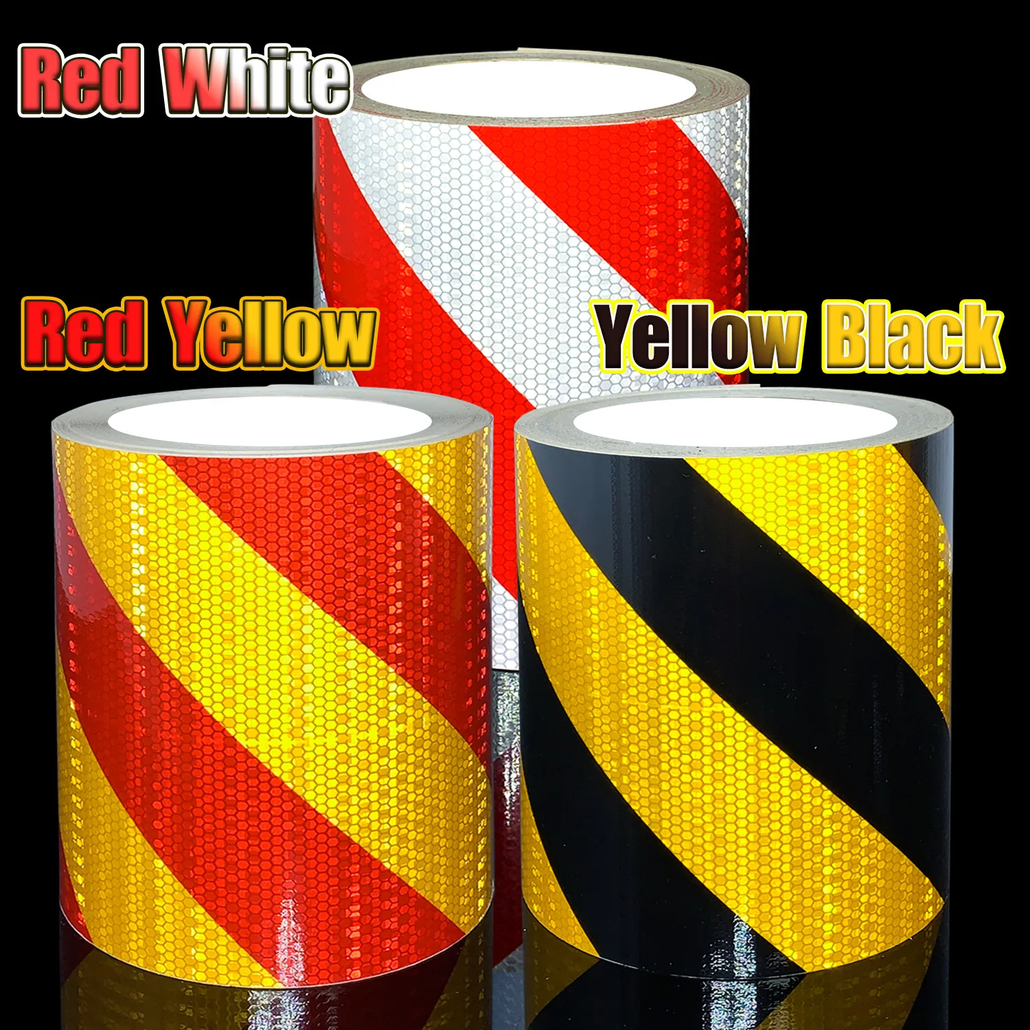 “Warning Mark 20CM” Twill Lattice Reflective Tape Sticker Safety Automatic Waterproof Printing Vehicle Truck Industrial