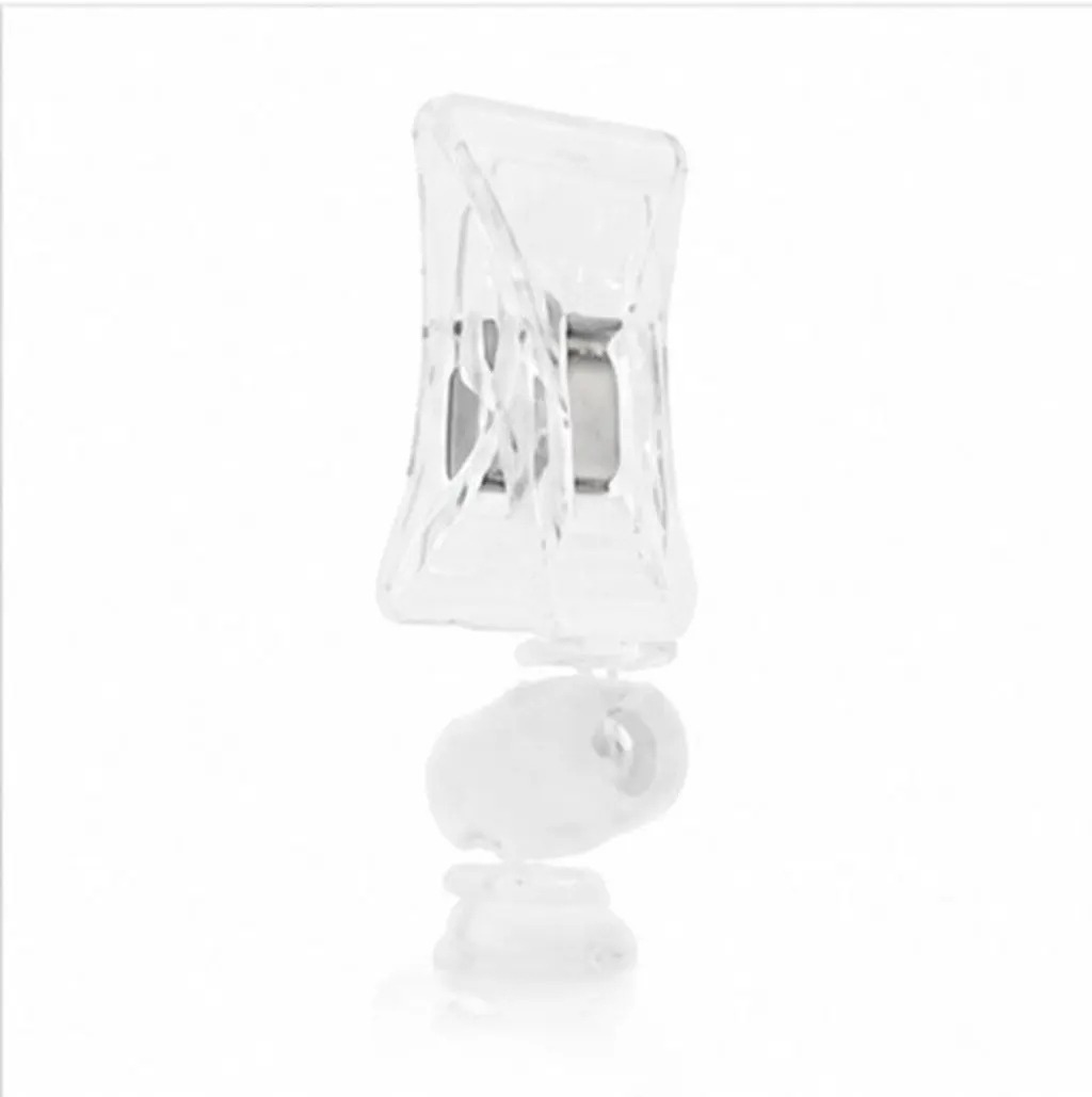 20Pcs Rotatable Advertising Clips Clear Plastic Sign Holder Clips Double Headed Shelf Tags Holder Retail Store Price Label