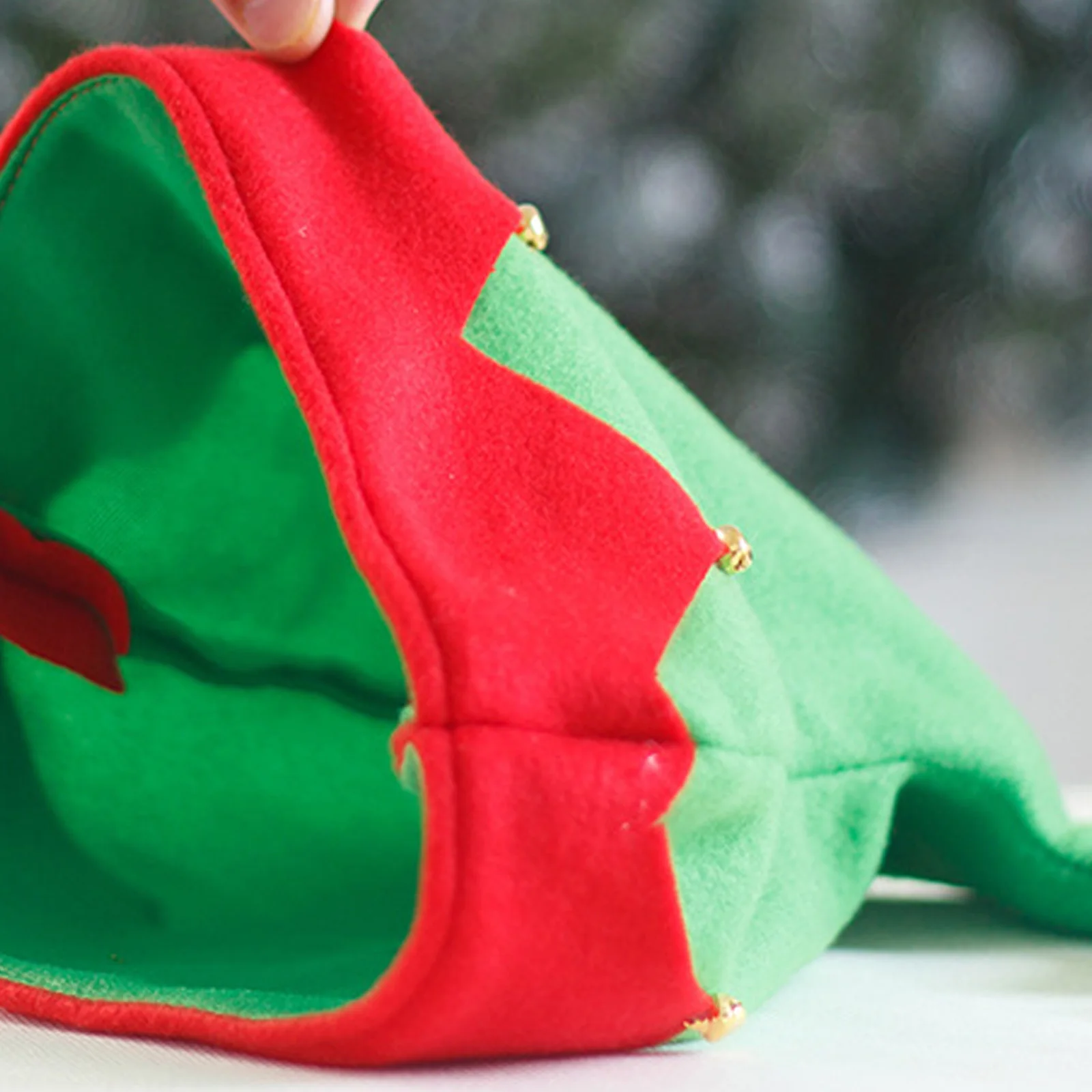 

Carnivals Christmas Elf Hat Cute Red Green Xmas Party Bells Hat Costume Accessories for Adult Gift New Year Eve Santa Hat Decors