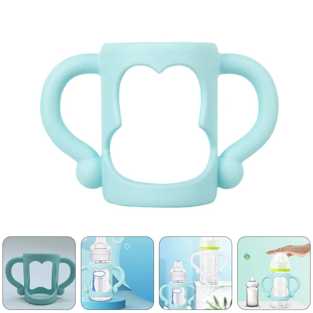 

2Pcs Infant Feeding Bottle Handles Silicone Ergonomic Grip Non-Slip Accessory for Baby Milk Bottle Wide Mouth Feeder Handle