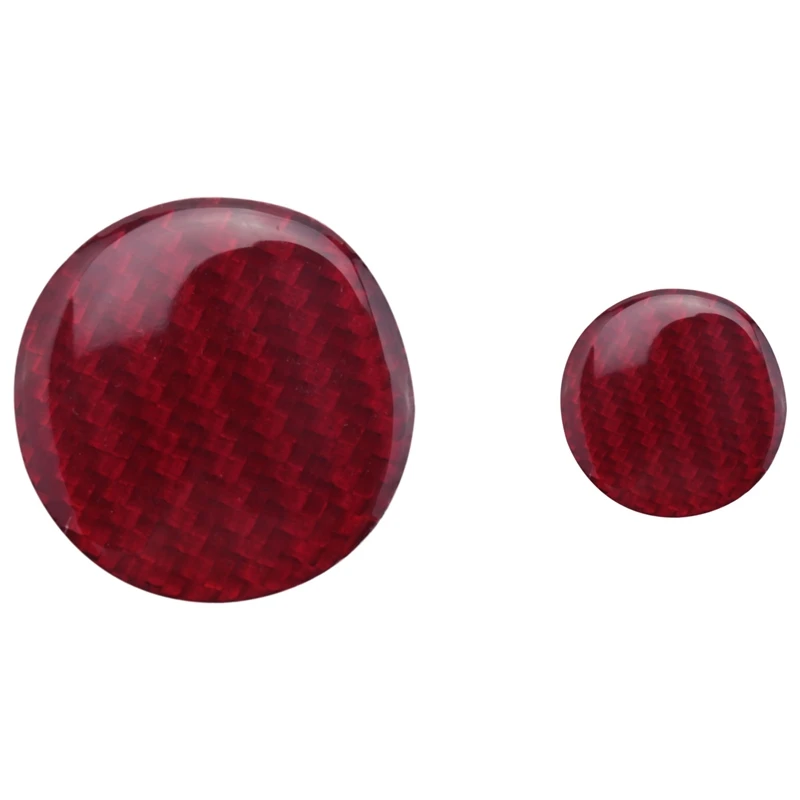 CYL-For Mazda MX-5 Miata Roadster MX5 ND 2016+ Center Console Multimedia Button Cover Trim Red Carbon Fiber Sticker 2PCS