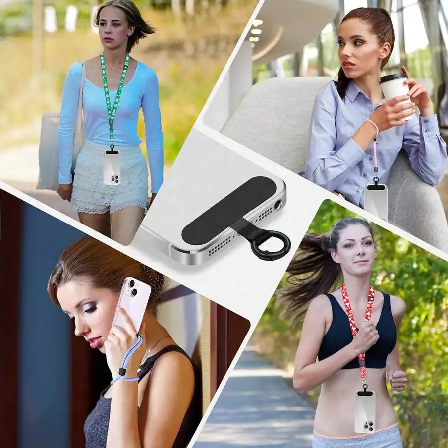

Phone Tether Tab Lanyard Patch Without Adhesive For Full Phone Cases Black
