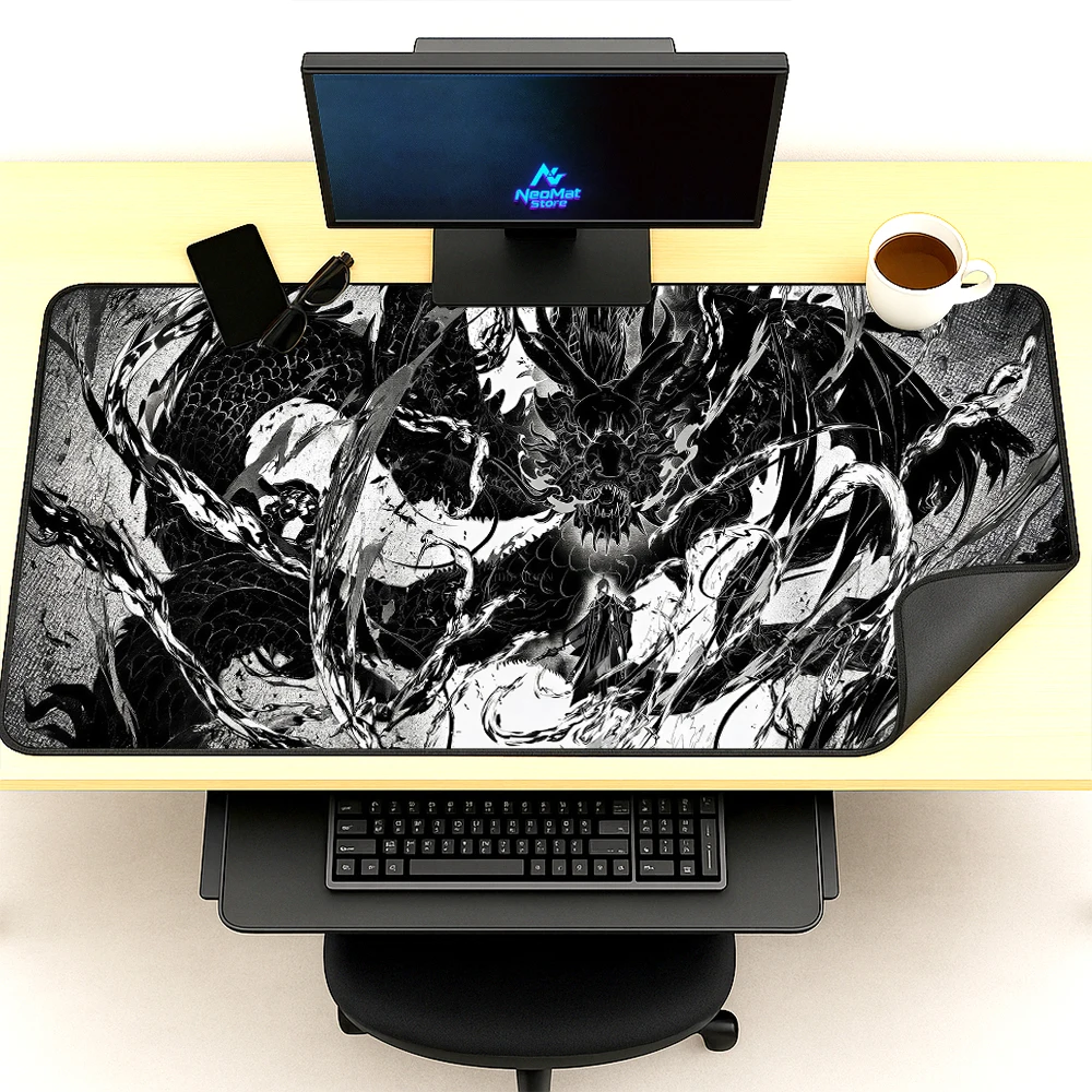 Gothic Dragon Mouse Pad Pc Gamer Gaming Desk Mat 180x60 Style Large Mousepad Ink Black Nonslip Decor Full Desk Mousepads Pc
