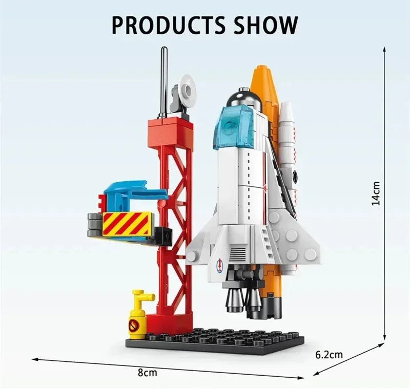 MOC Mini Aviation Manned Rocket Model Building Blocks Space Aerospace Station Bricks City Construction Toys for Children