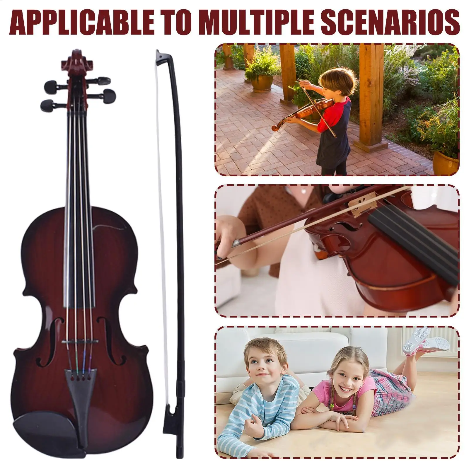 Zabawkowa skrzypce Instrument muzyczny Skrzypce Regulowane struny Muzyka Dzieci Instrument muzyczny dla początkujących Chłopcy Dziewczęta Dom Podróż Urodziny
