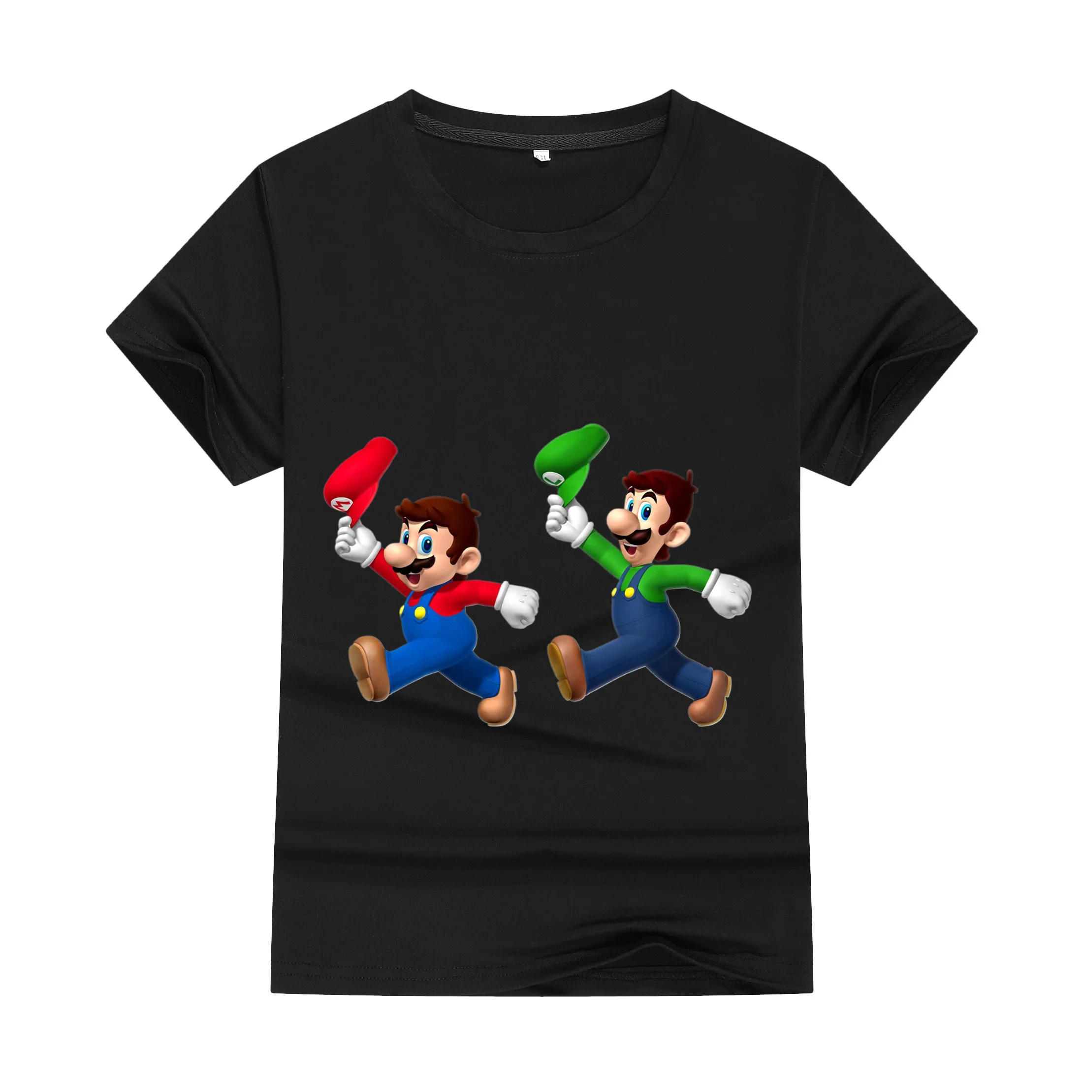 Super Mario bros Children's T-shirt Fashion Casual T-shirt Boys and Girls Polyester Summer Fashion Adolescent boy's Short Sleeve