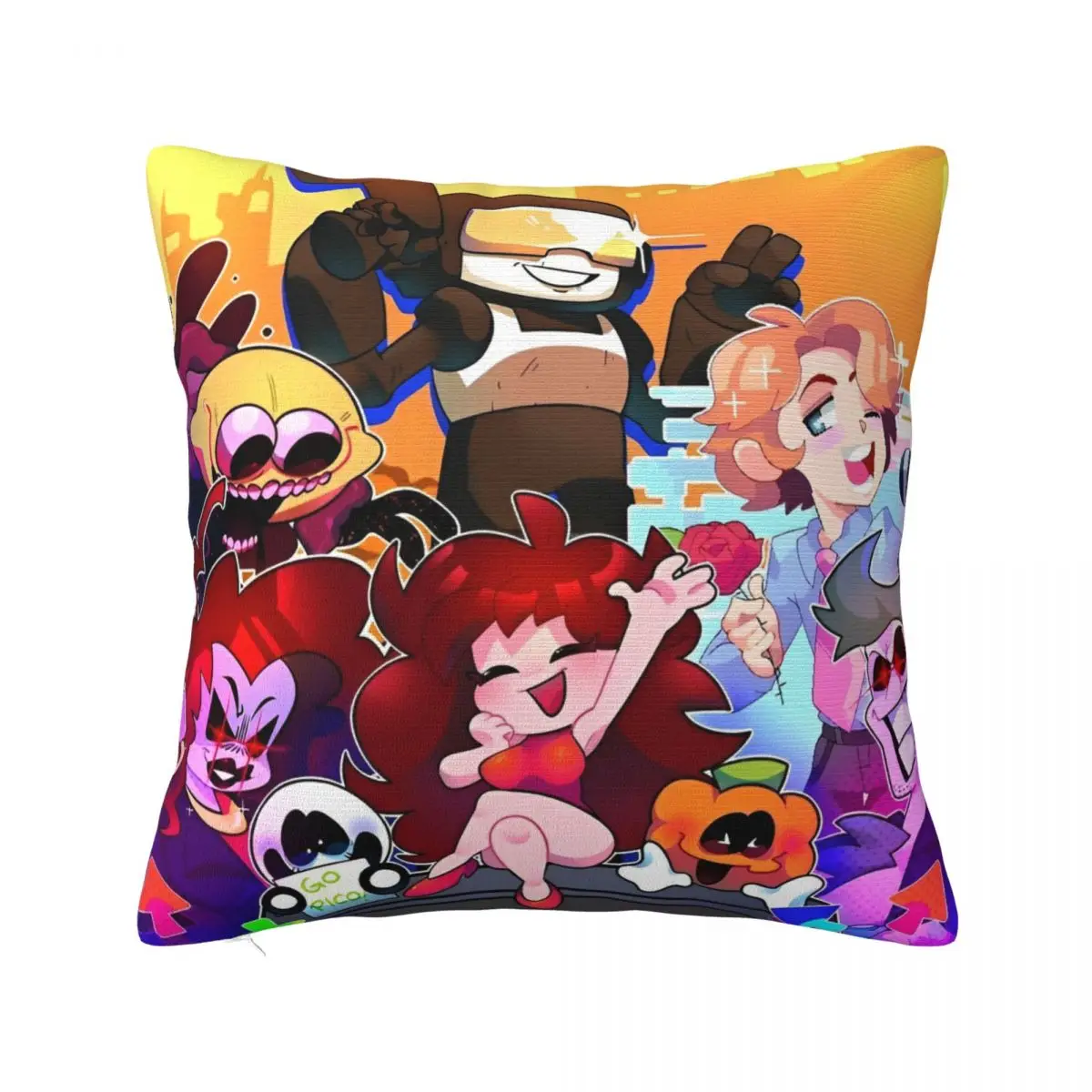 Friday Night Funkin Pillow Case FNF Games Gamer Cushion Covers Novelty Zippered Throw Pillow Case Cover for Home 40x40cm