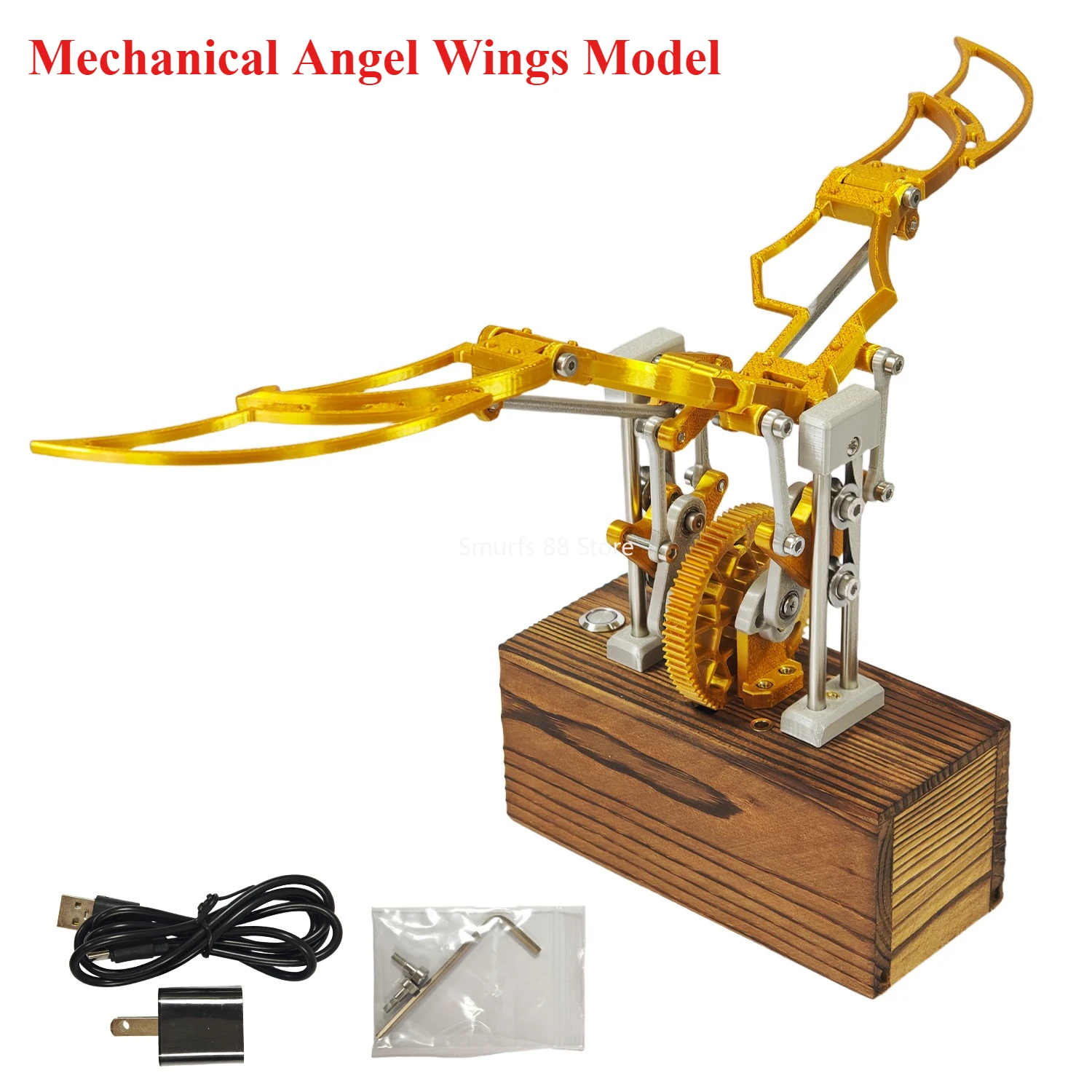 

Mechanical Flapping Wing Model Creative Angel Wings Retro Model Creative Desktop Ornament Stress Relief Toy Movable