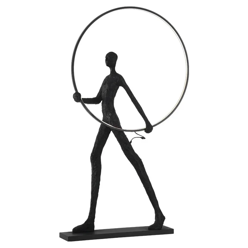 70.9 InchExhibition Hall Personalized Art Floor Lamp Modern Creative Decoration Sculpture Shape Circle Humanoid Sculpture