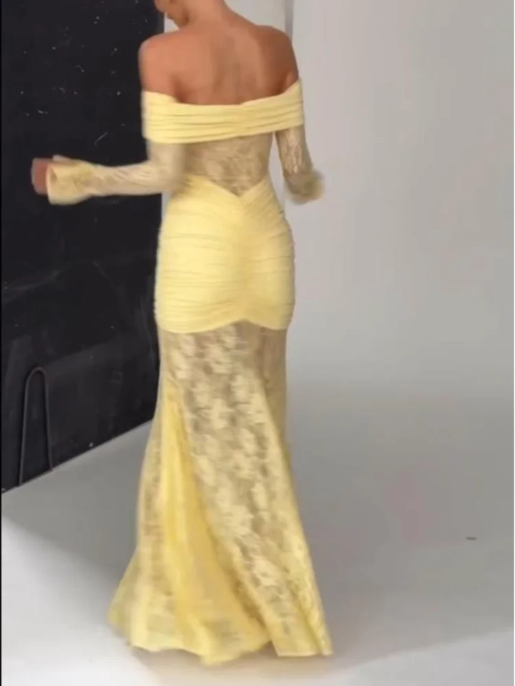 princess polly baby blue dress Elegant Yellow Backless Lace Prom Dress,Yellow Formal Gown fg4830 –  formalgowns main image 1