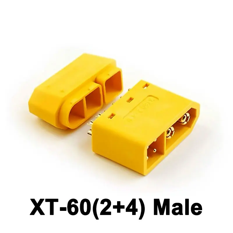 2+4 XT60 mit Signalpin Modellflugzeug Hochstrom-Lithium-Batteriestecker Männlich Weiblich 6-polig Schweißdraht-Verbinder mit Hülle – Detail 5