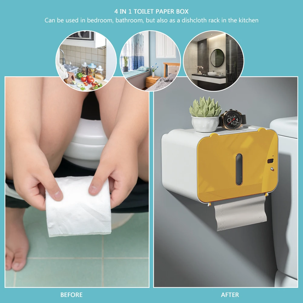 Toilet Paper Holder Automatic Paper Out Wc Paper Rack Wall-Mounted Toilet Paper Dispenser Smart Paper Storage Box Accessories