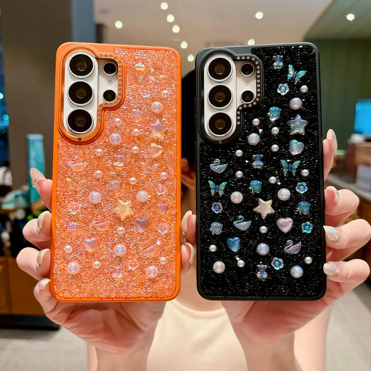 Fashion Shiny Girly Shockproof Cover for Samsung Galaxy S26 S25 Ultra Bling Glitter Diamond Rhinestones Case for Women Girls