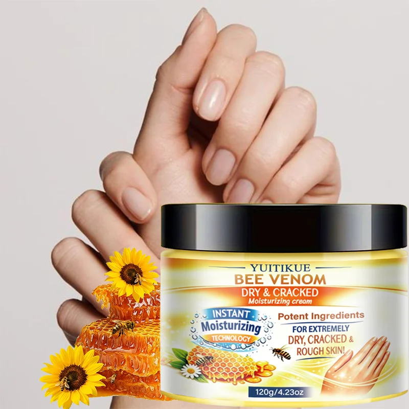 YUITIKUE Bee Venom Moisturizing Cream 120g Instant Hydrating Repair Extremely Dry Cracked Rough Hand Foot Skin