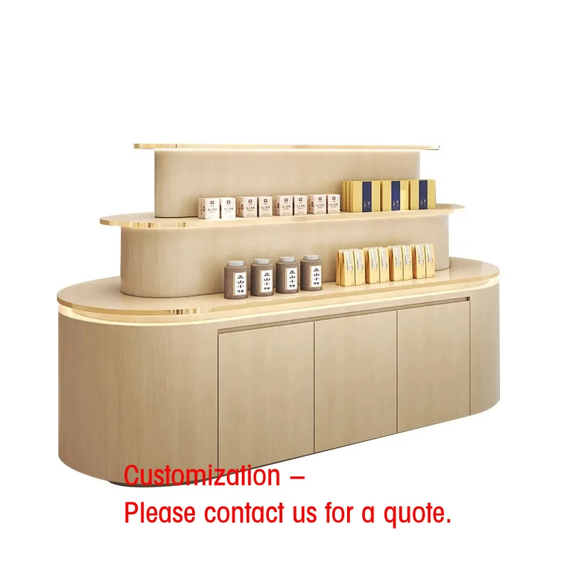 

custom.Tea Shop Display Rack, Tea Set Display Cabinet, Wooden Display Rack, Cosmetic and Skincare Commercial Display Rack