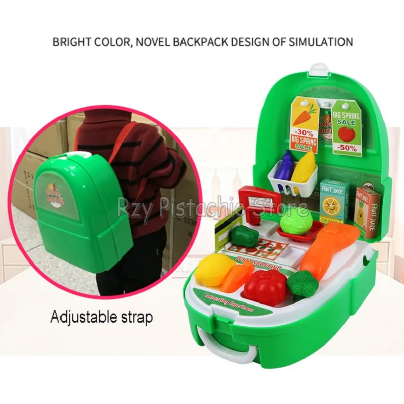 Children Toolbox Engineer Simulation Repair Tools Backpack Toy Adjustable Straps Pretend Play House Toys for Boys Girls Gift Kit