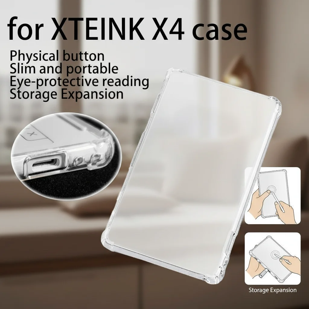For Reading Star X4 Protective Case Transparent Crystal Clear Water Shell Soft Scratch Resistant Cover with Fully Wrapped Airbag