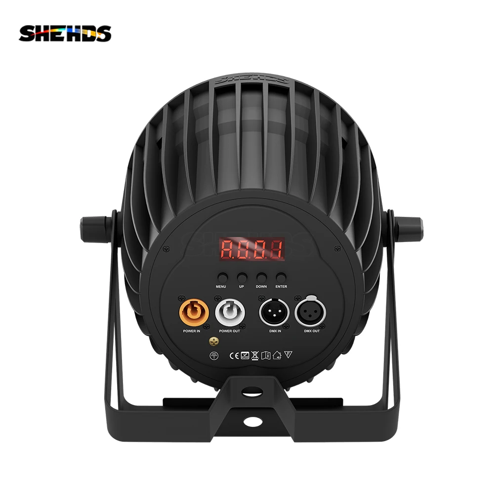 SHEHDS Upgrade Version LED 18x18W RGBWA UV Zoom&Wash Aluminum Alloy Par With Barn Door and Cooling function For DJ Party Stage