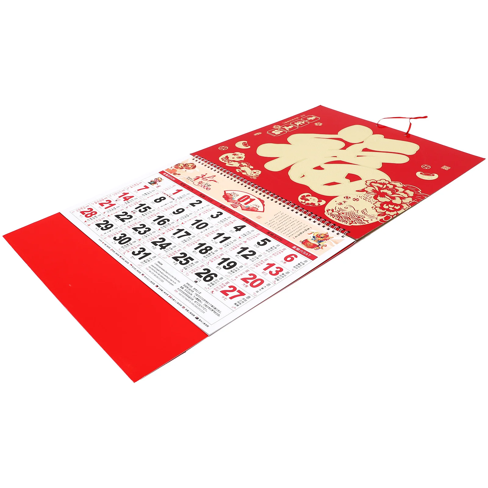 

Dragon Year Wall 2024 Large Monthly Hanging Lunar Calendar Chinese New Year Decoration Paper Calendar 2024 Printing Crafts