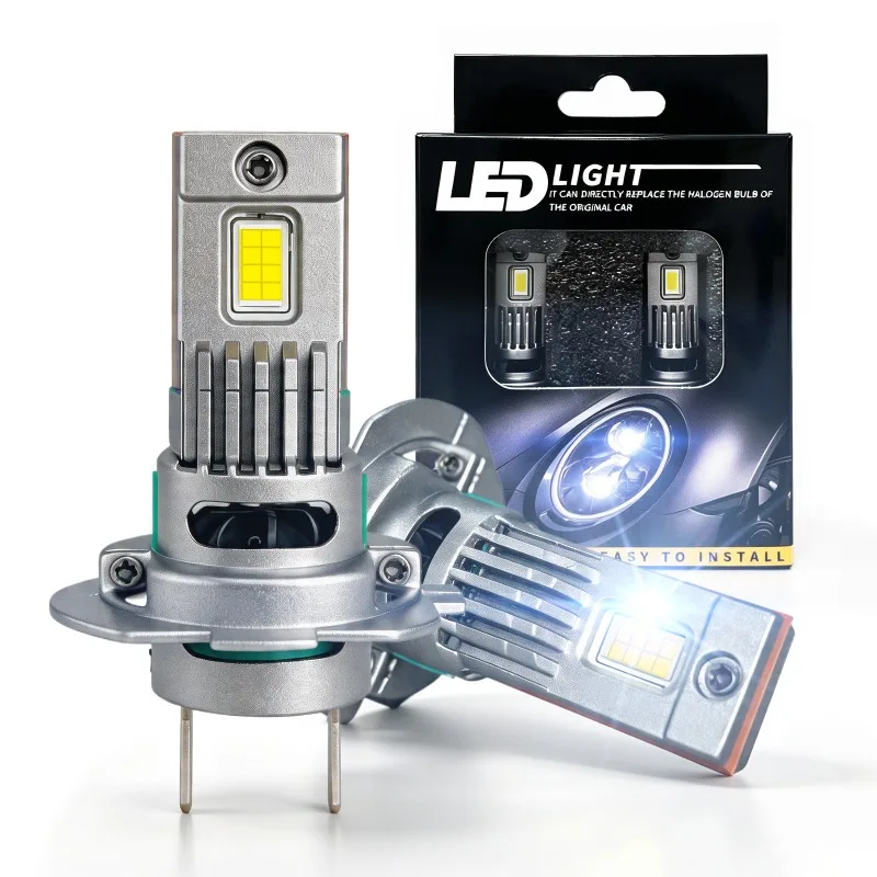 V4 Direct Plug-in Car Headlight H7 LED Front Light Bulb 6500K Cold White Light with Fan Integrated H18 Fog Light  60W