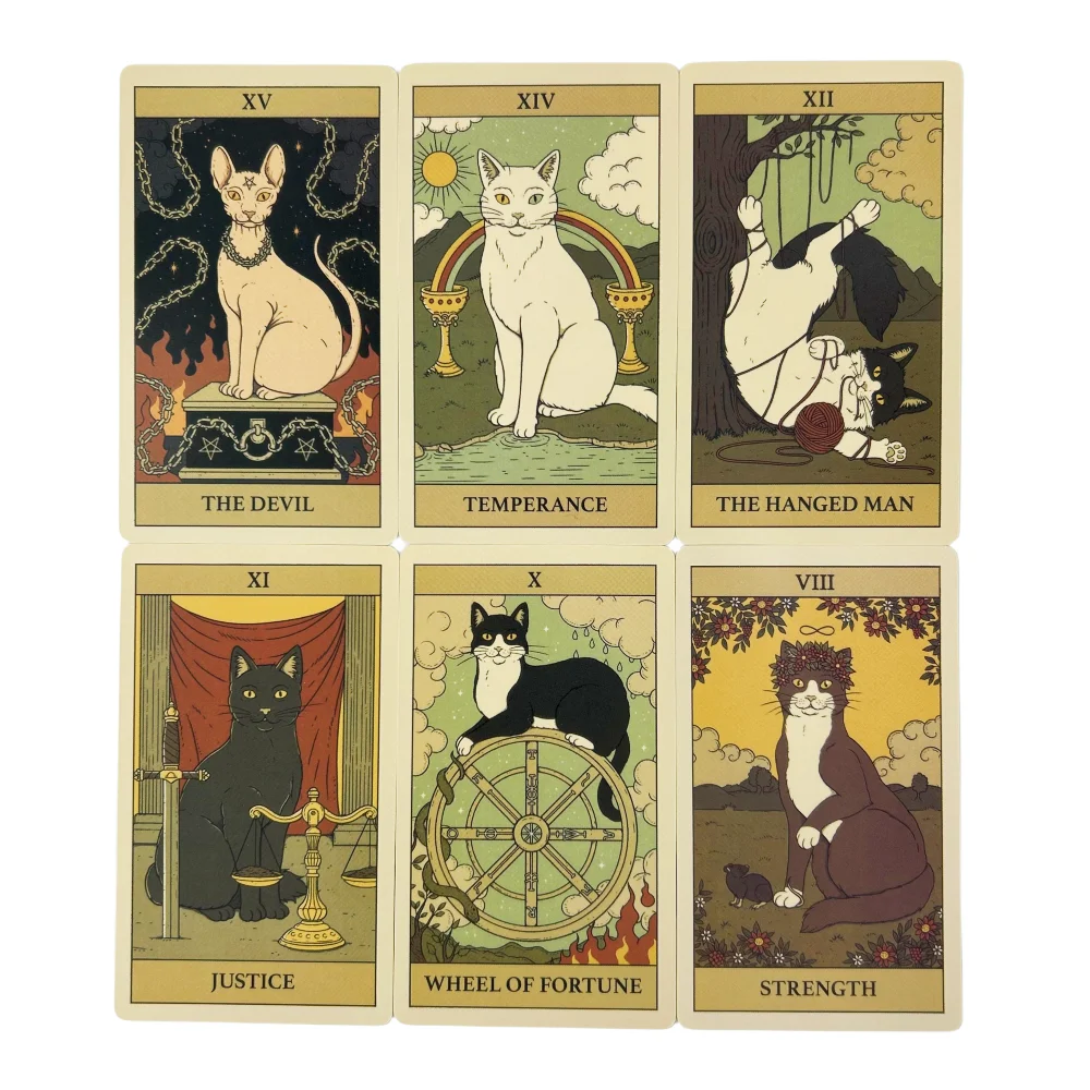 Cats Rule The Earth Tarot Cards Classic Wisdom Divination Visions Oracle Board Games Deck Party Playing Edition