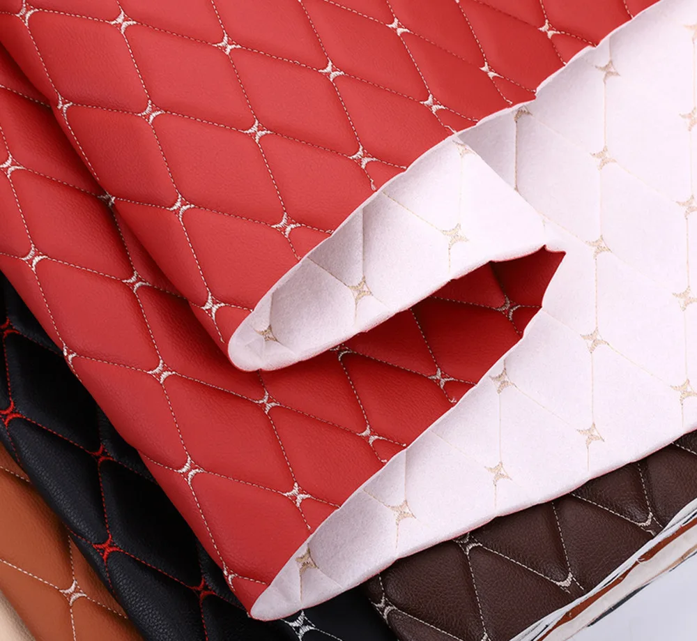 50*155cm Car  pu leather embroidery upholstery  fabric cushion foot pad car roof bedside leather  door decoration sponge