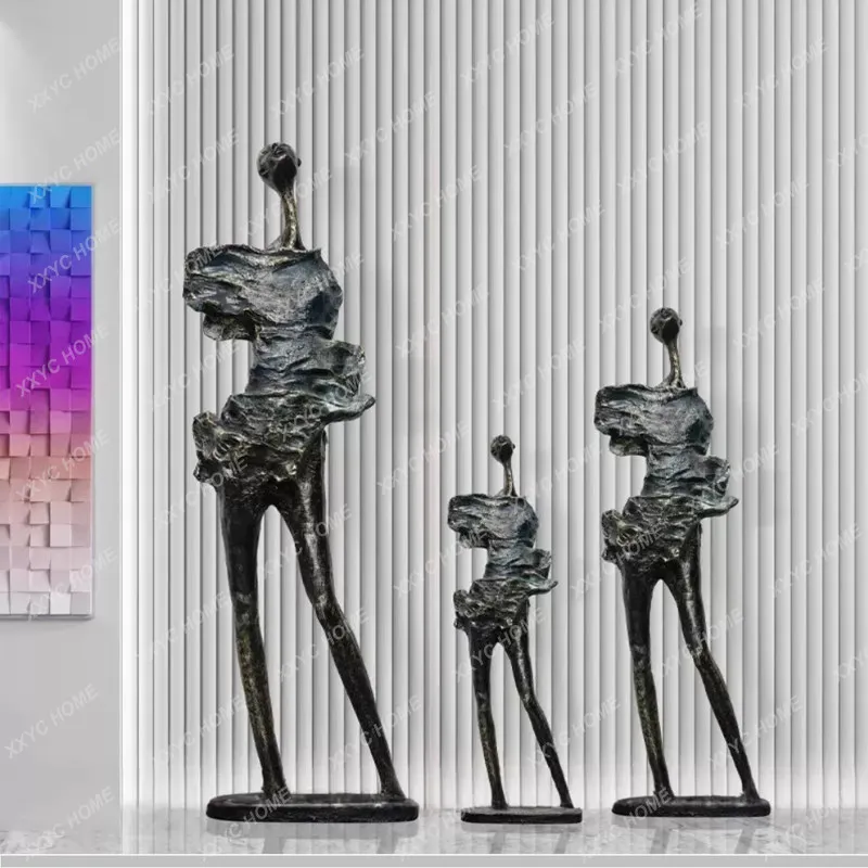 Floor-to-ceiling sculpture decoration office building sales department corridor abstract figure artwork modern living room