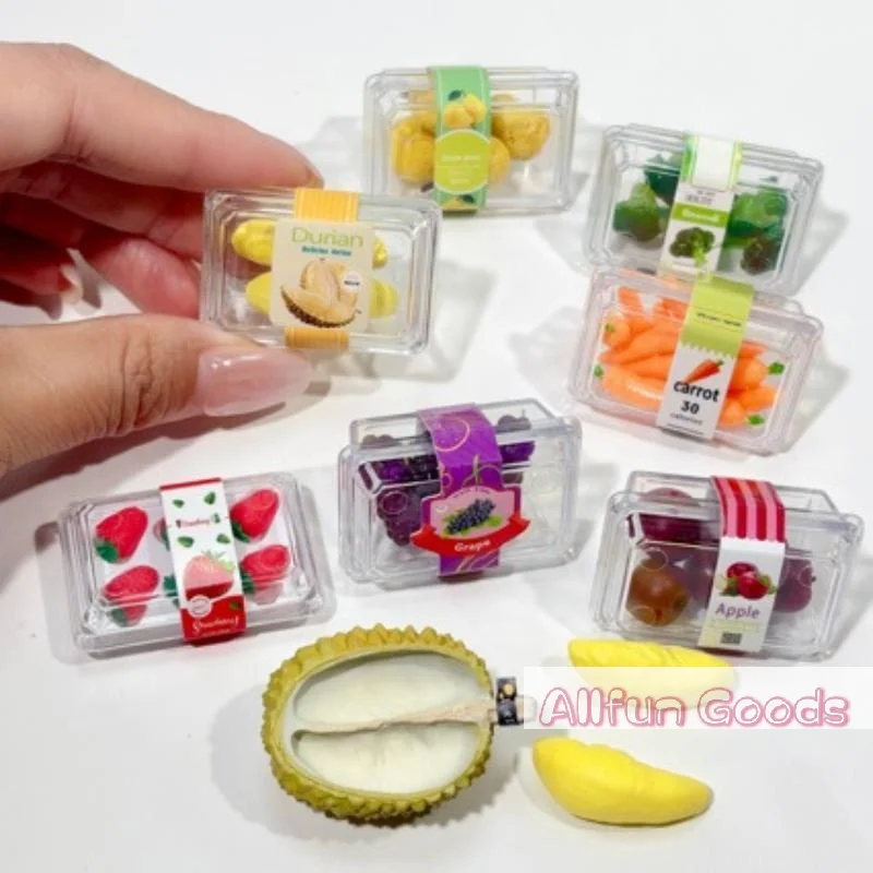 [TG835]1 Set Doll Accessories Toys New 1/6 Dollhouse Miniature Food Supermarket Vegetable Fruit With Clear Box