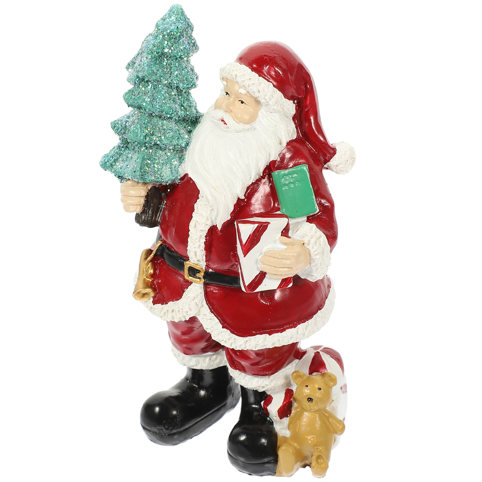

Santa Claus Pose Xmas Party Decoration Supply Resin Gift Sculpture Figurine Christmas Room