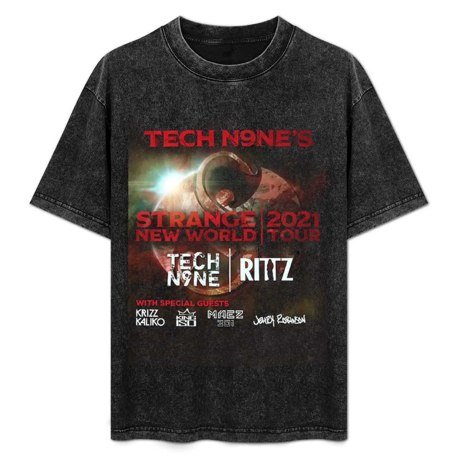

Tech N9NE Strange New World 2021 Tour T-Shirt Fashion Print Casual Short Sleeve