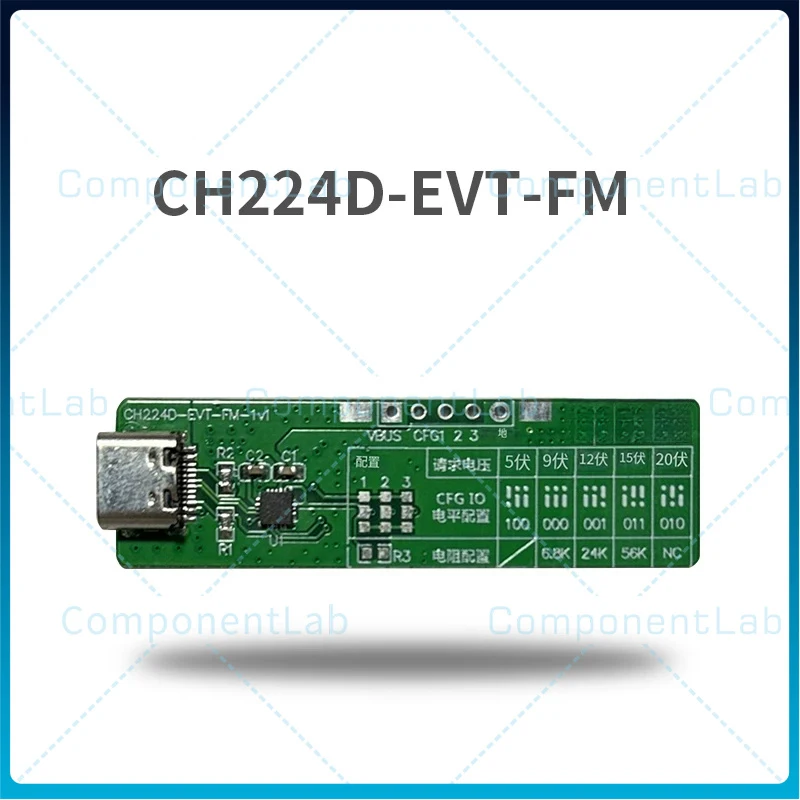 2-8pcs CH224D-EVT USB PD3.0 Fast Charging Chip 100W Type-C Sink Controller BC1.2 Protocol Electronic Component