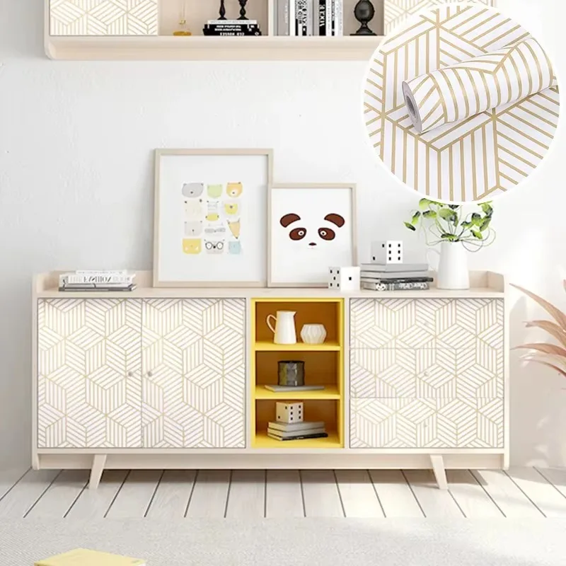 45cm Decorative Walls Paper Wall Sticker Wallpaper Self Adhesive Anti Fouling Peel and Stick Wallpaper Geometry PVC Wallpapers