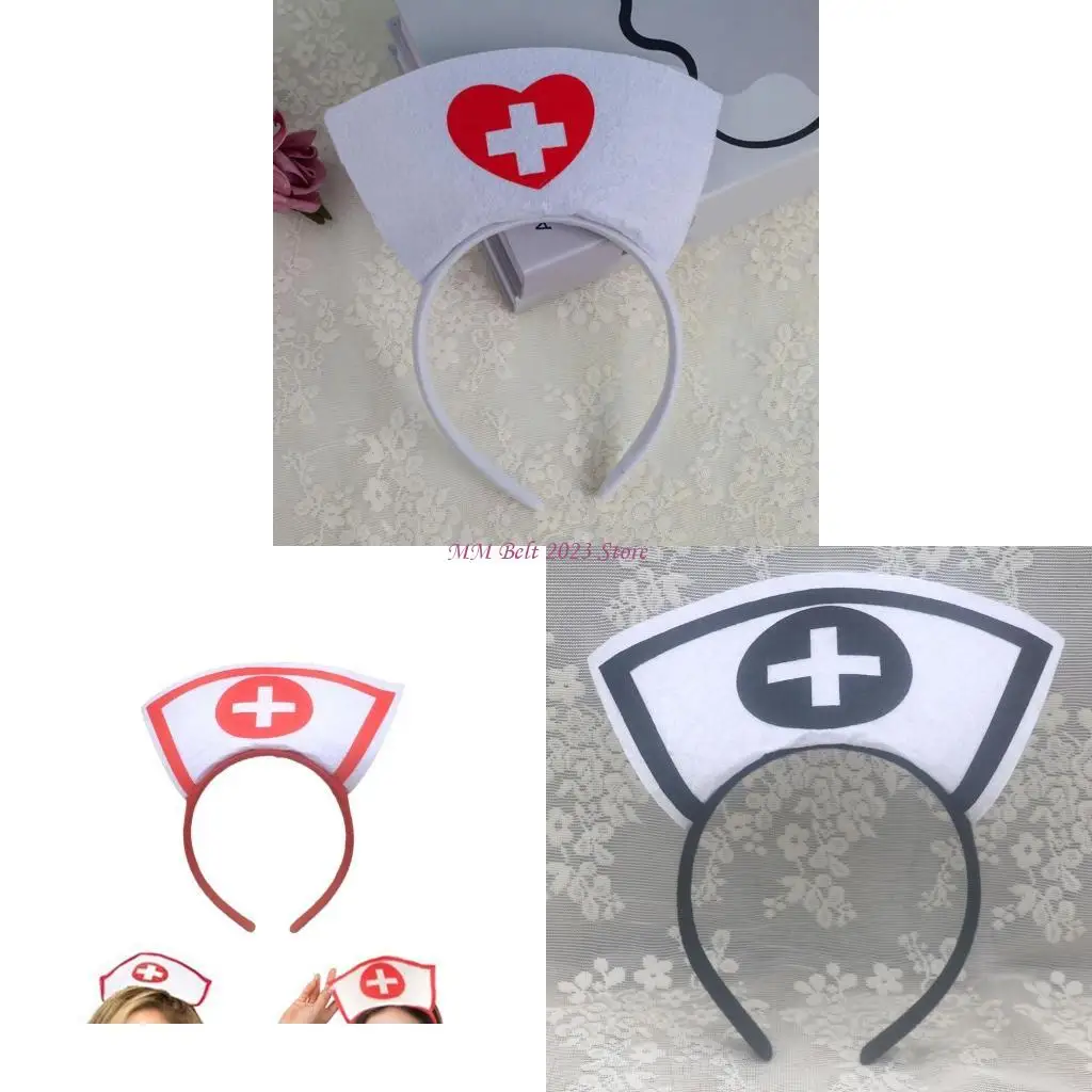 

49ME Хэллоуин шляпа медсестры обруч для волос вечерние повязка на голову для косплея повязка на голову головной убор костюм