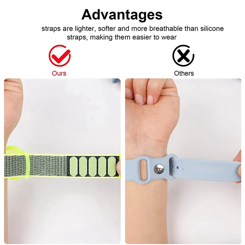 

Детский браслет B30C-5X, совместимый с Airtag, защитный чехол для держателя GPS-трекера Air Tag с нейлоновым браслетом E