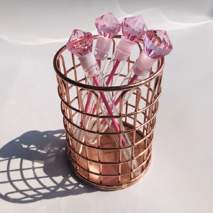 10 pcs Big Diamond Lash Brush Disposable Eyelash Brush Spoolie Mascara Wand In Tube