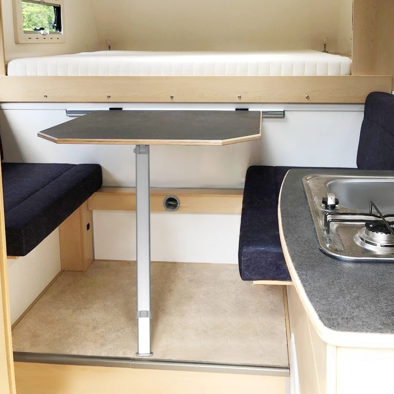 

Foldable Aluminum Alloy RV Dining Table with Folding Legs Wall Mount Rear Interior Kit for Campervan Motorhome Furniture