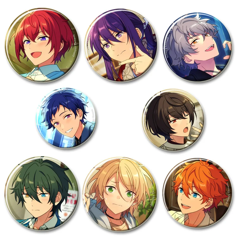 

Ensemble Stars HD Print Pins Round Cartoon Brooches for Backpack Cothes Accessories Anime Collection Badge Hat Decoration 58mm