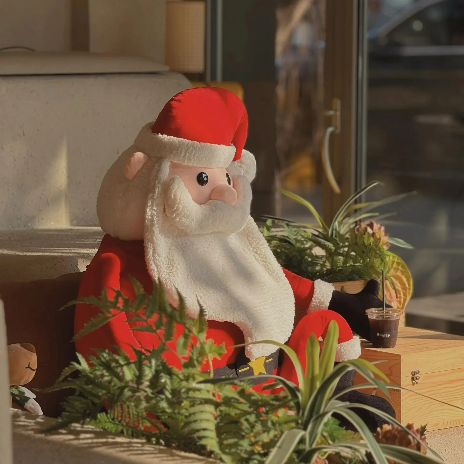 Christmas decorations Santa Claus outdoor cafe layout atmosphere Christmas doll toy store ornament