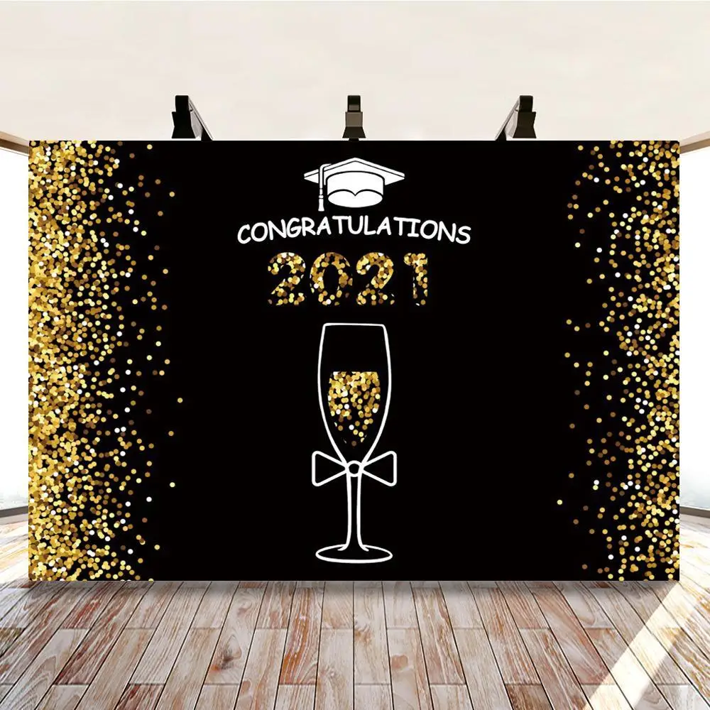 Comemorando feliz formatura festa, Desenhos animados Criatividade Backdrops, Foto fundo, Decorações para graduados, Adereços Fotografia