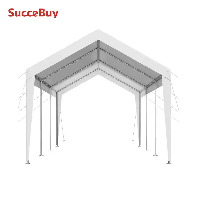 SucceBuy Carport 10x2 FT مظلة السيارة الخارجية الثقيلة المجلفن سيارة المأوى مقاومة للماء سقيفة التخزين لقارب دراجة نارية #1